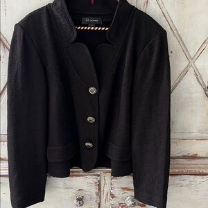 St. John Black Textured Blazer